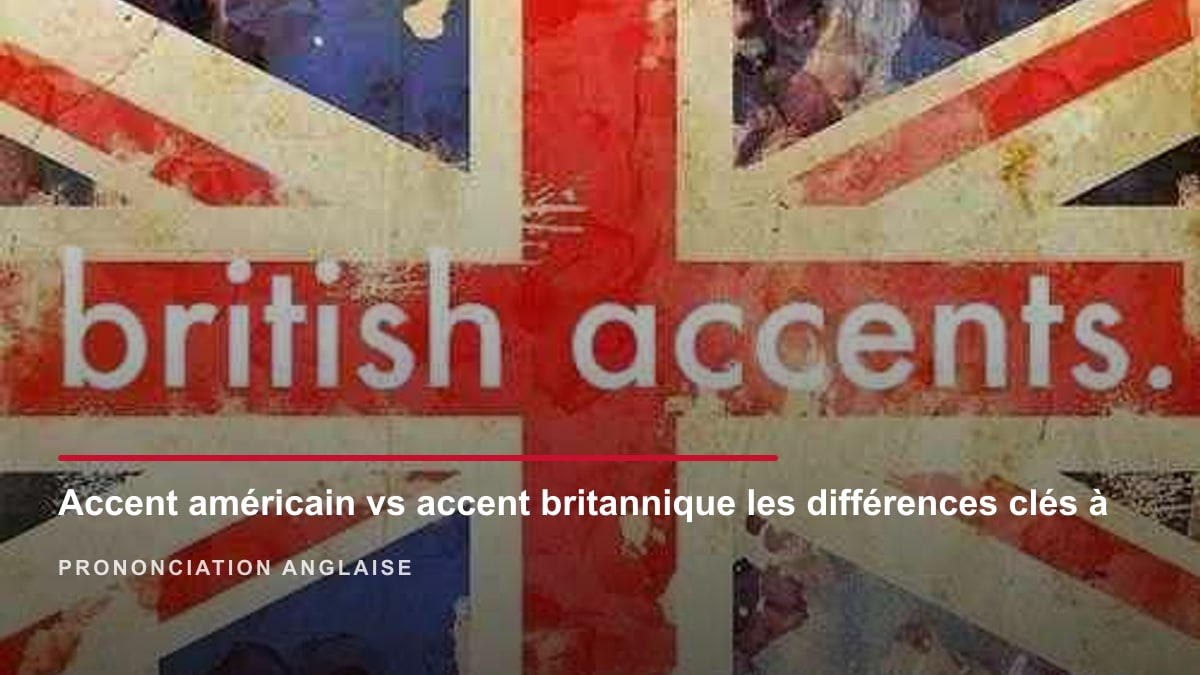 Carte avec un drapeau américain et un drapeau britannique symbolisant les deux accents de l'anglais
